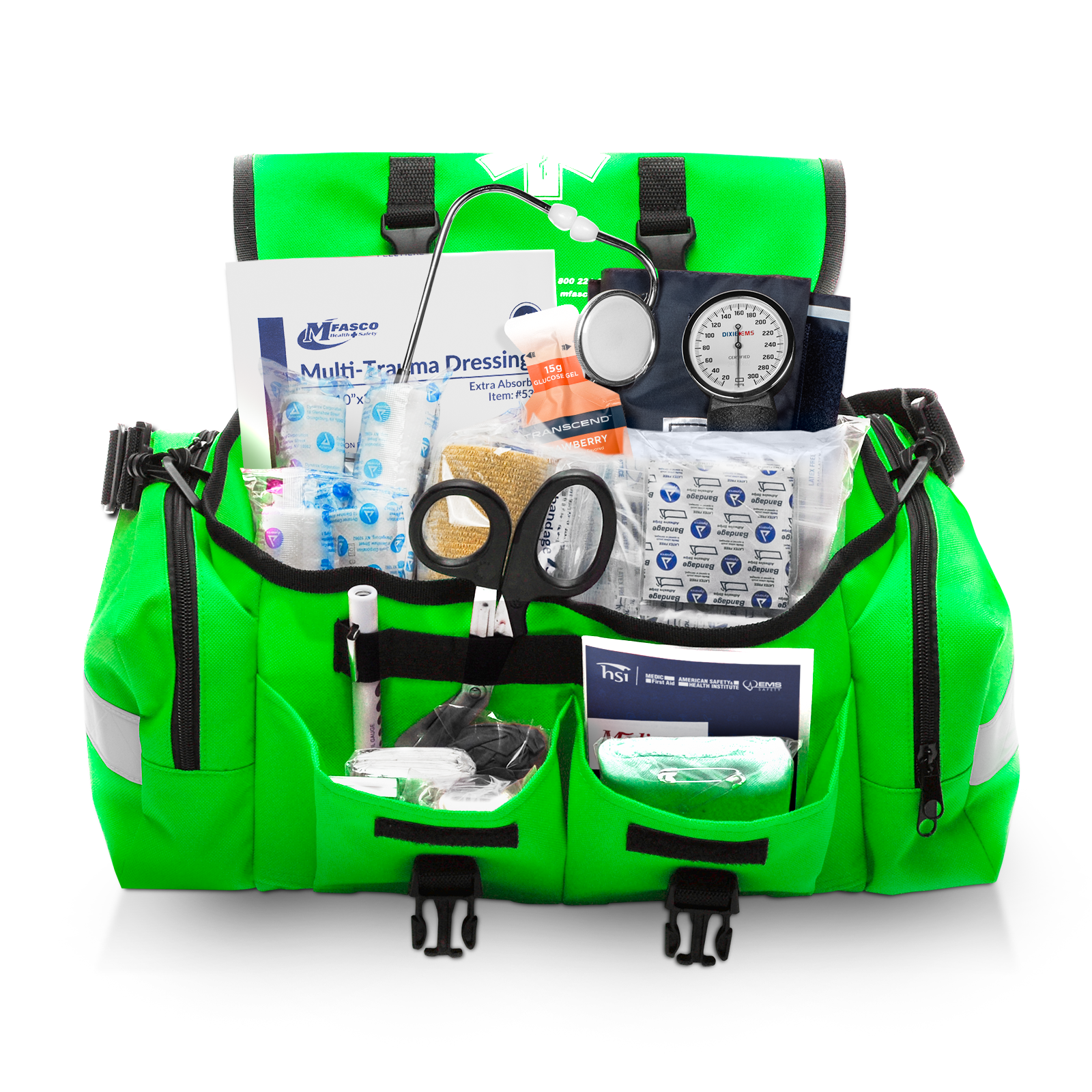 Emergency First Aid Kit Bag AMZ Fill Bright Green | MFASCO Health