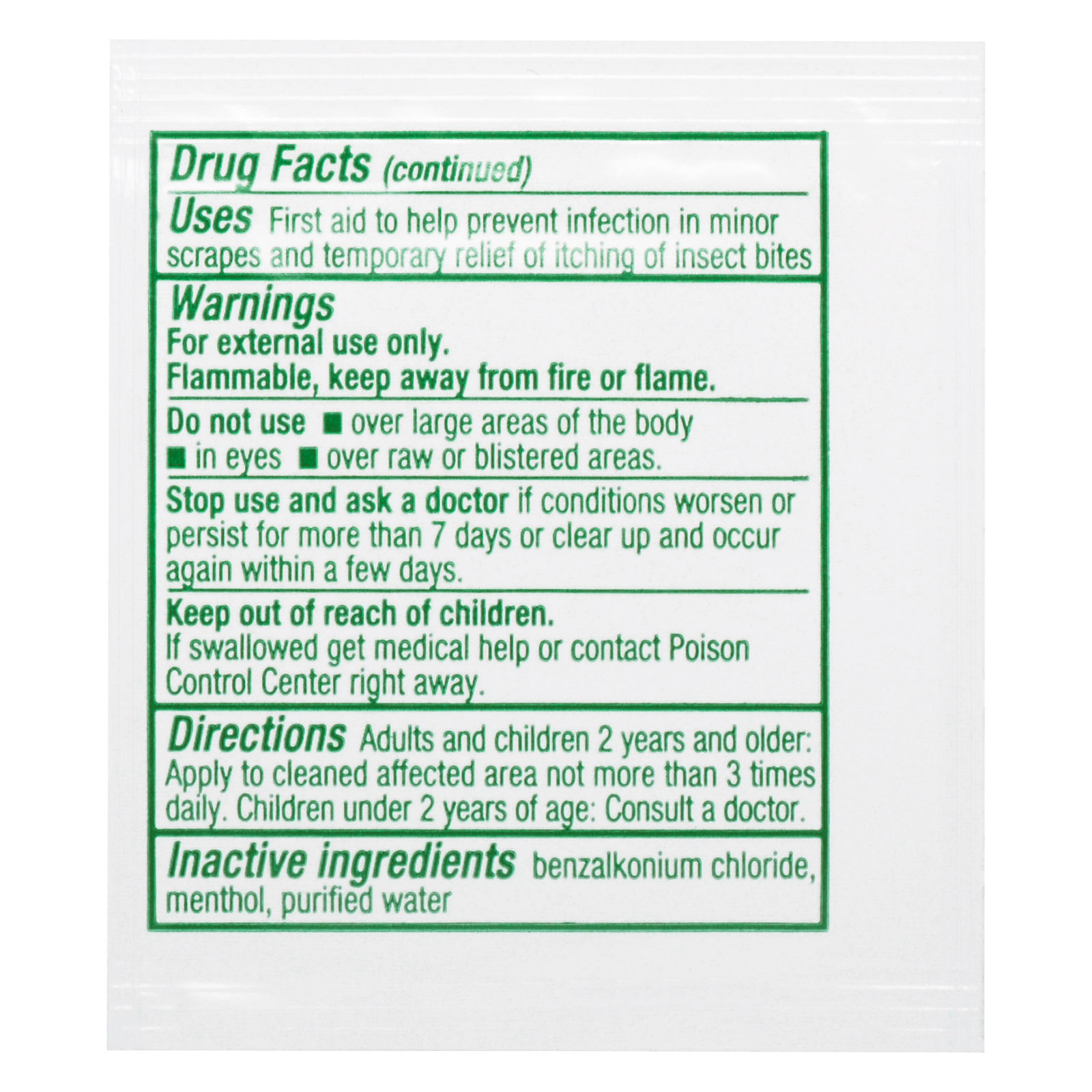 Sting Relief Packet Each