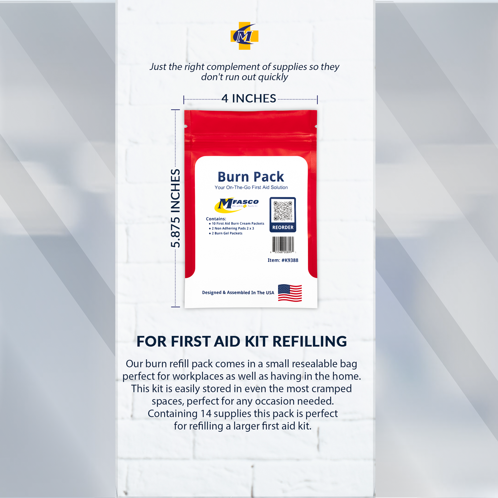 First Aid Kit Refill Pack Burn Pack