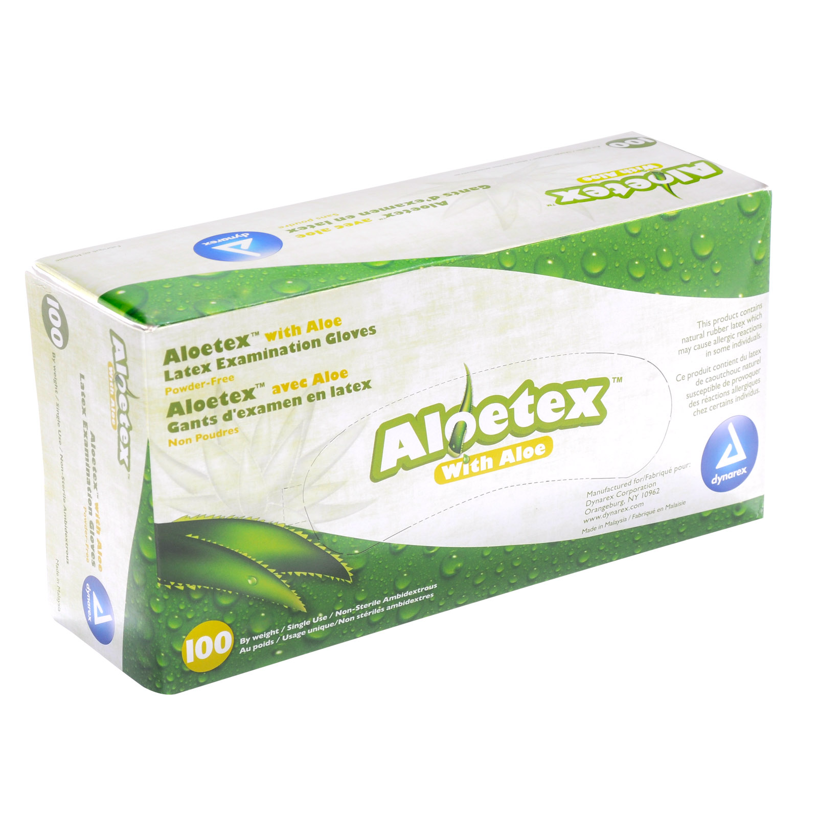 Aloetex Latex Exam With Aloe Gloves (100/Bx)