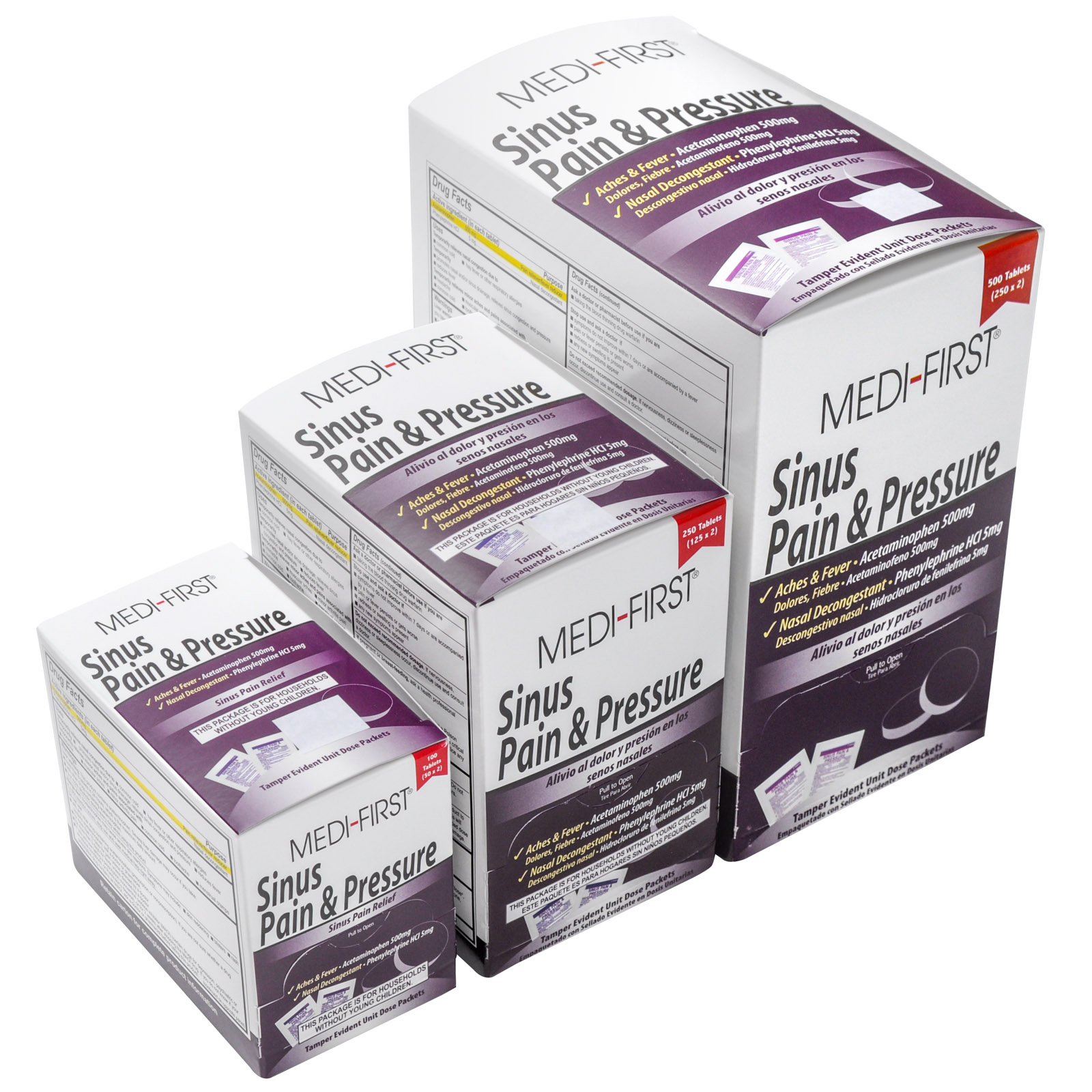 Medifirst Sinus Pain And Pressure Cold & Sinus Medication Packets