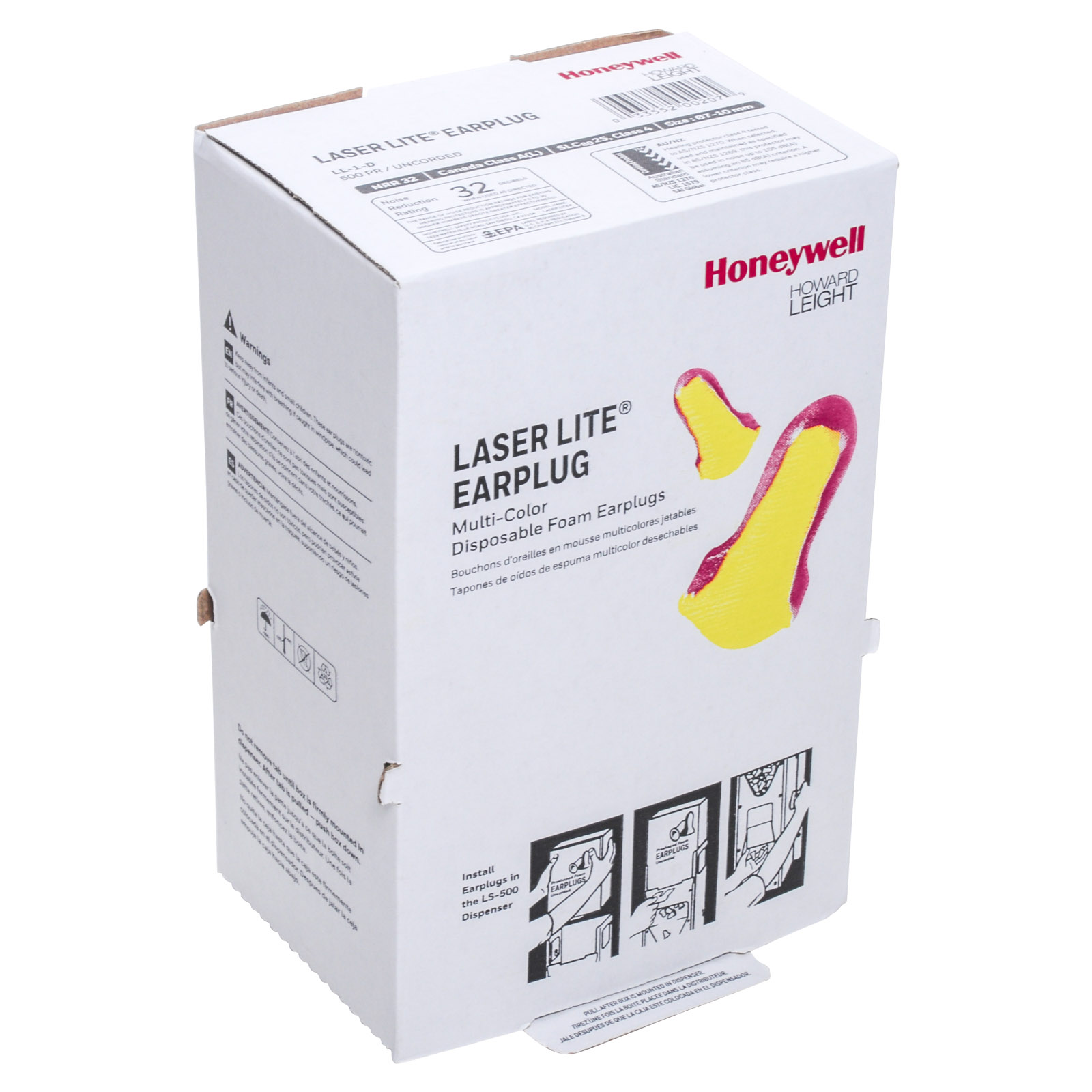 Howard Laser Lite Multi-Color mousse bouchon d'oreilles jetable recharge Pack 500 Paires 