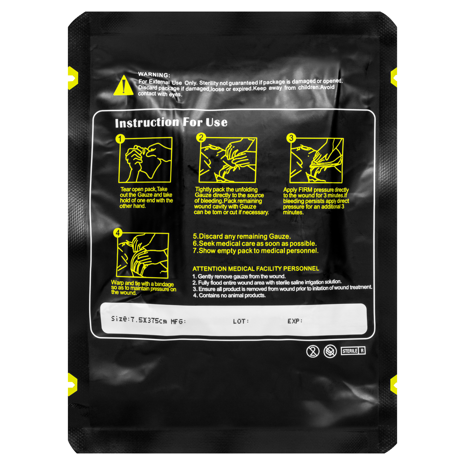 Kaolin Clotting Gauze Z-Fold 3"x 12' Each