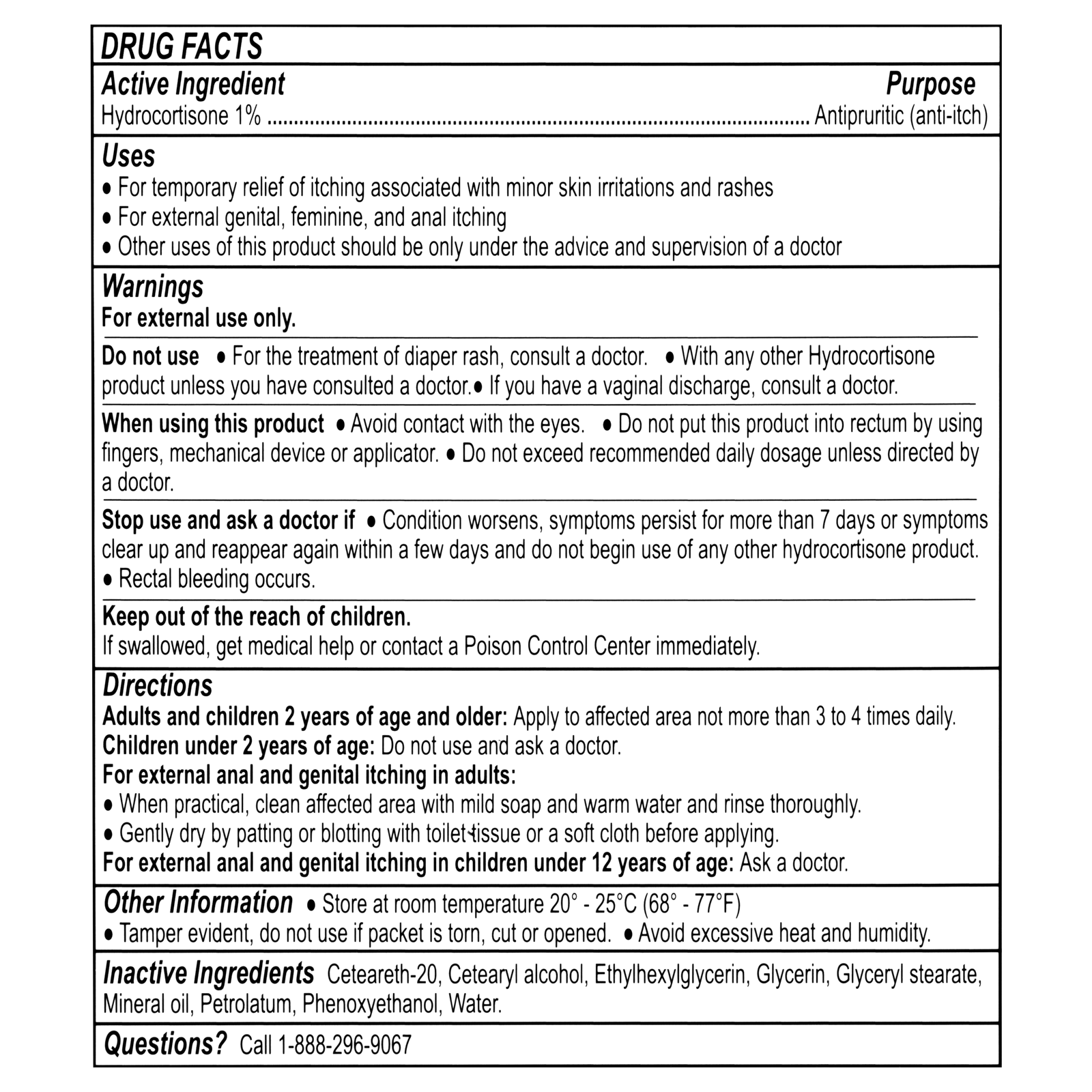 Hydrocortisone Cream Packet