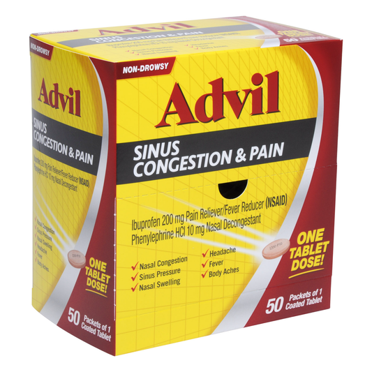 Advil Congestion Relief Tablets 50 Packets of 1 Tablet