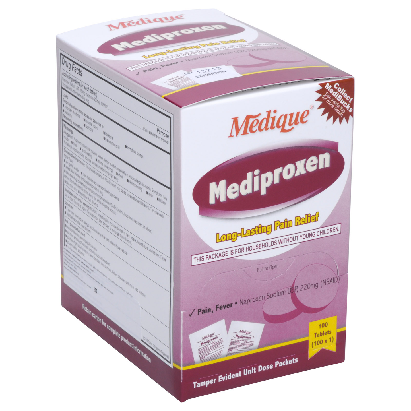 Medique Mediproxen Naproxen Pain Reliever Tablets 100/box