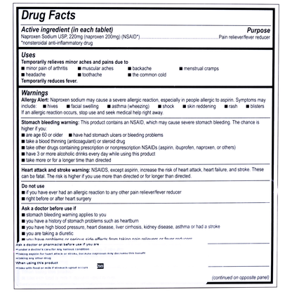 Medique Mediproxen Naproxen Pain Reliever Tablets 100/box