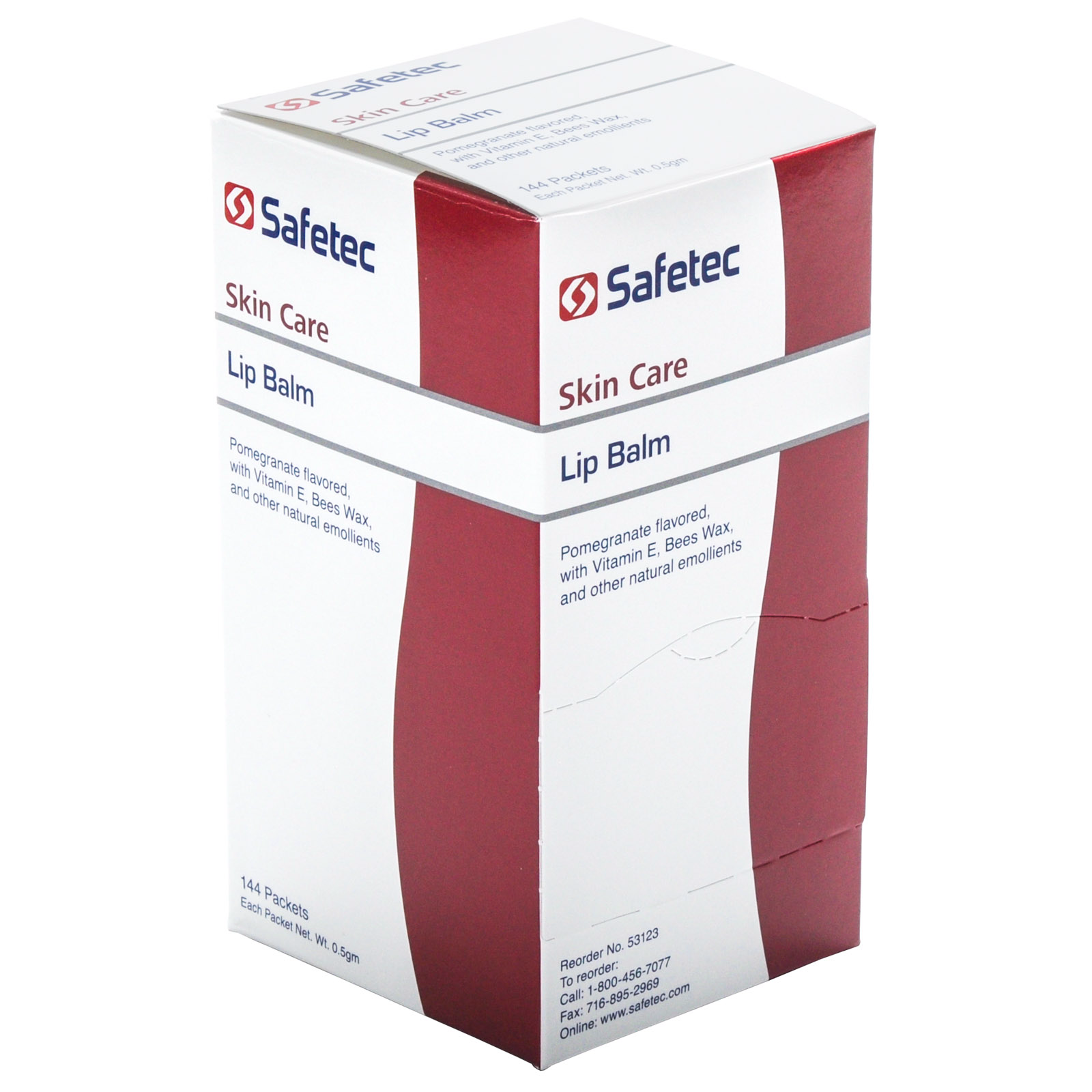 Safetec Lip Balm Packets Pomegranate (144/Bx)