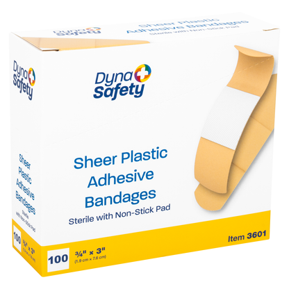 Bandage Sheer Plastic Dynasafety 3/4x3 (100/Bx)