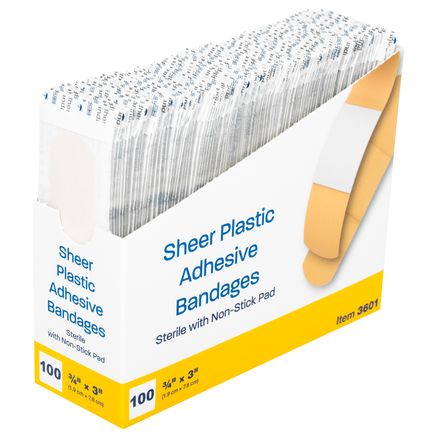 Bandage Sheer Plastic Dynasafety 3/4x3 (100/Bx)