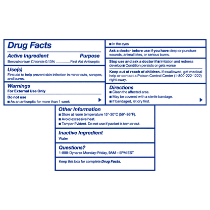 Antiseptic BZK Wipes Dynasafety (50/Bx)