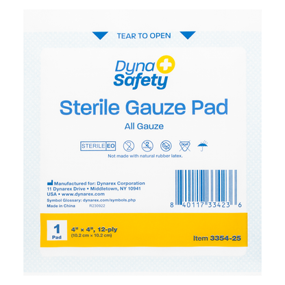 Gauze Pads 4x4 Dynasafety (25/Bx)