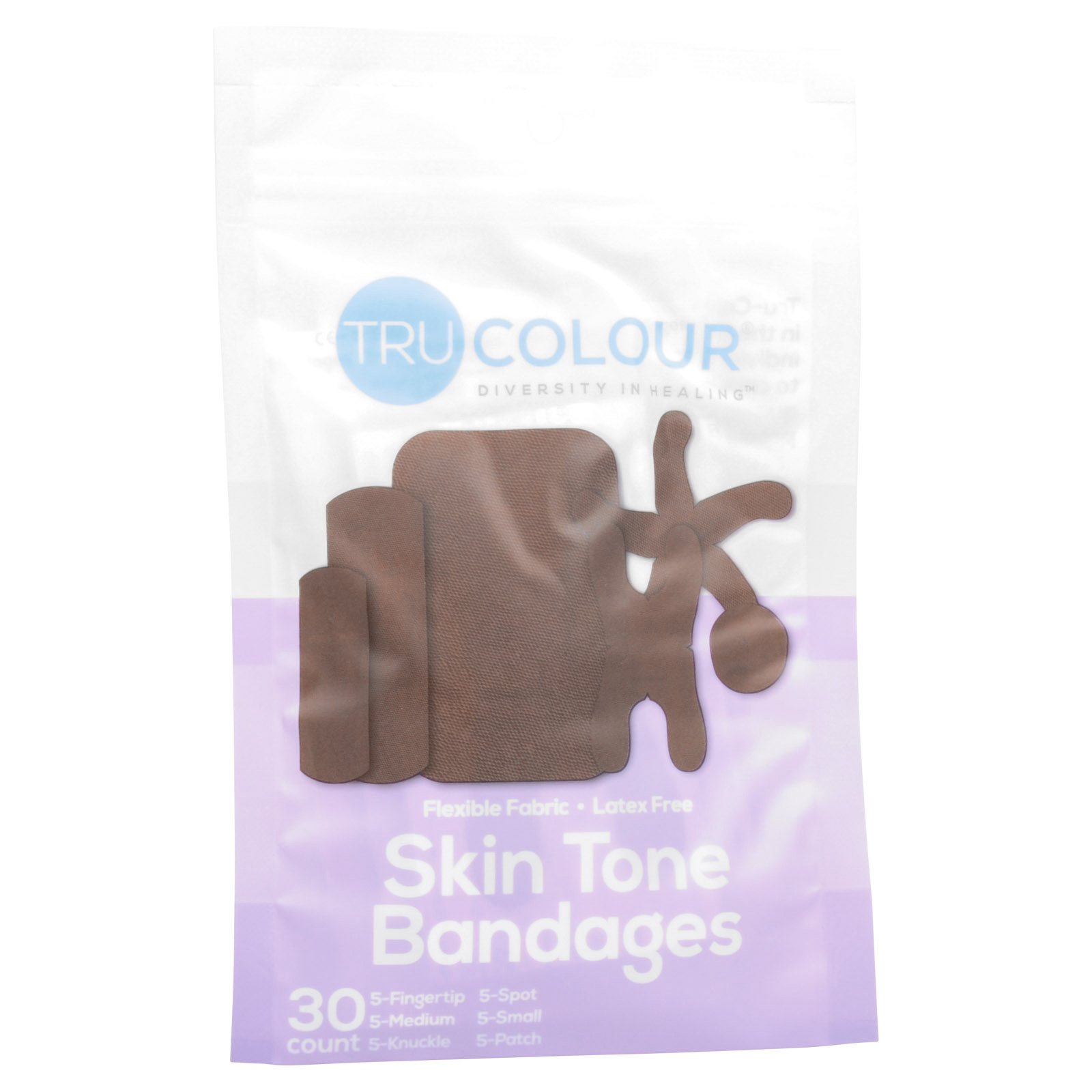 Skin Tone Bandages Assortment Dark Brown (30/Pk)