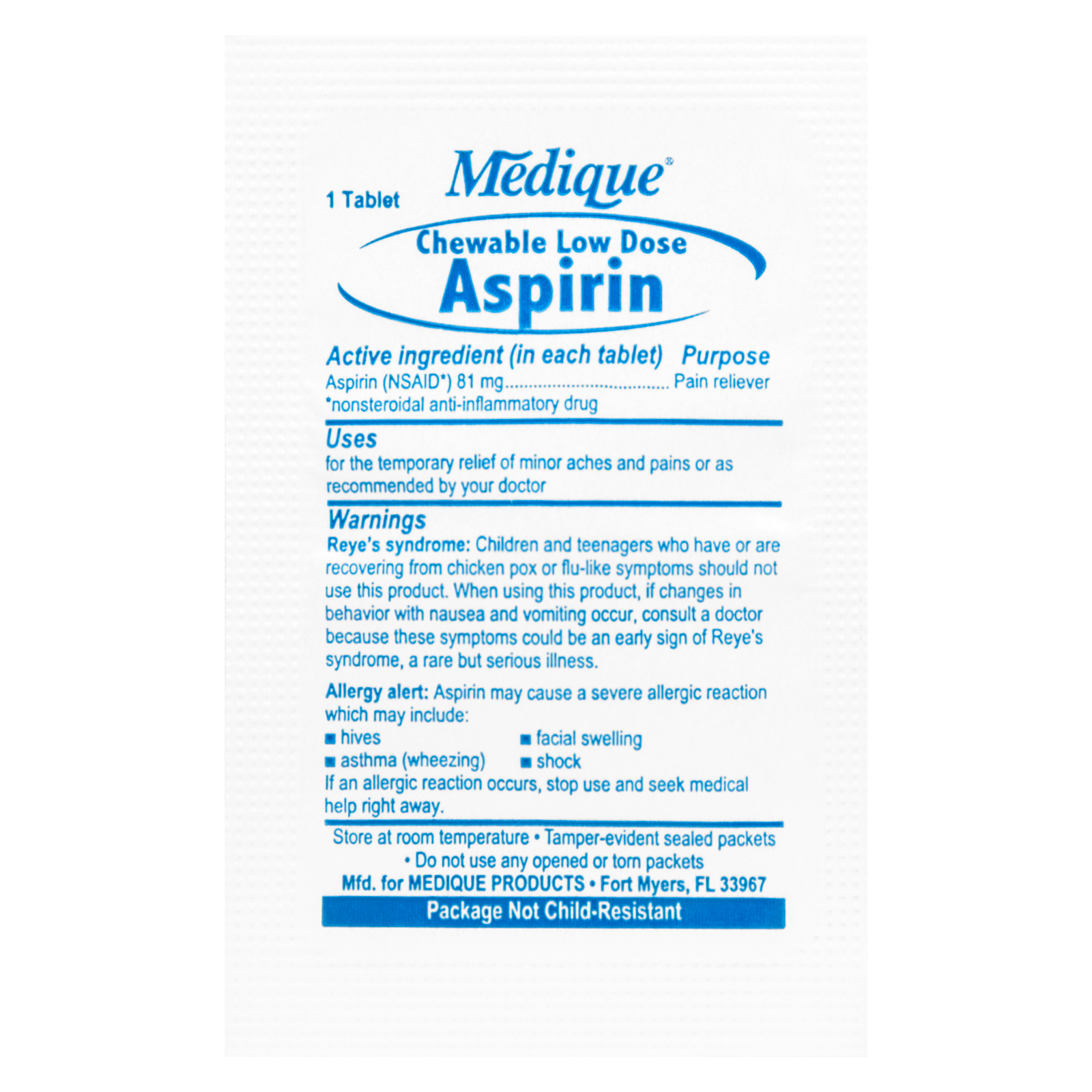 Chewable Low Dose Aspirin By Medifirst 24x1