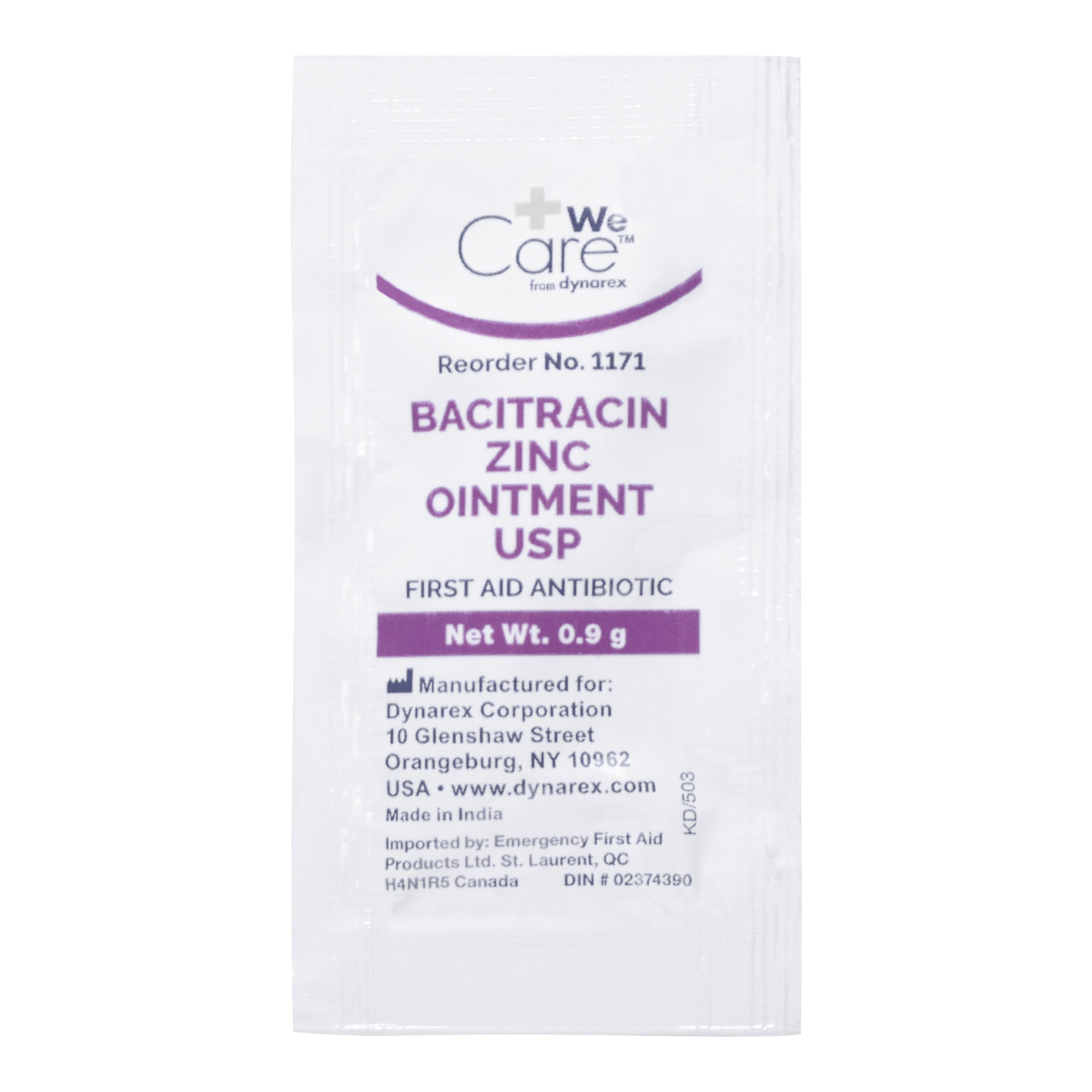 Bacitracin Ointment Packets Dynarex 144/Bx