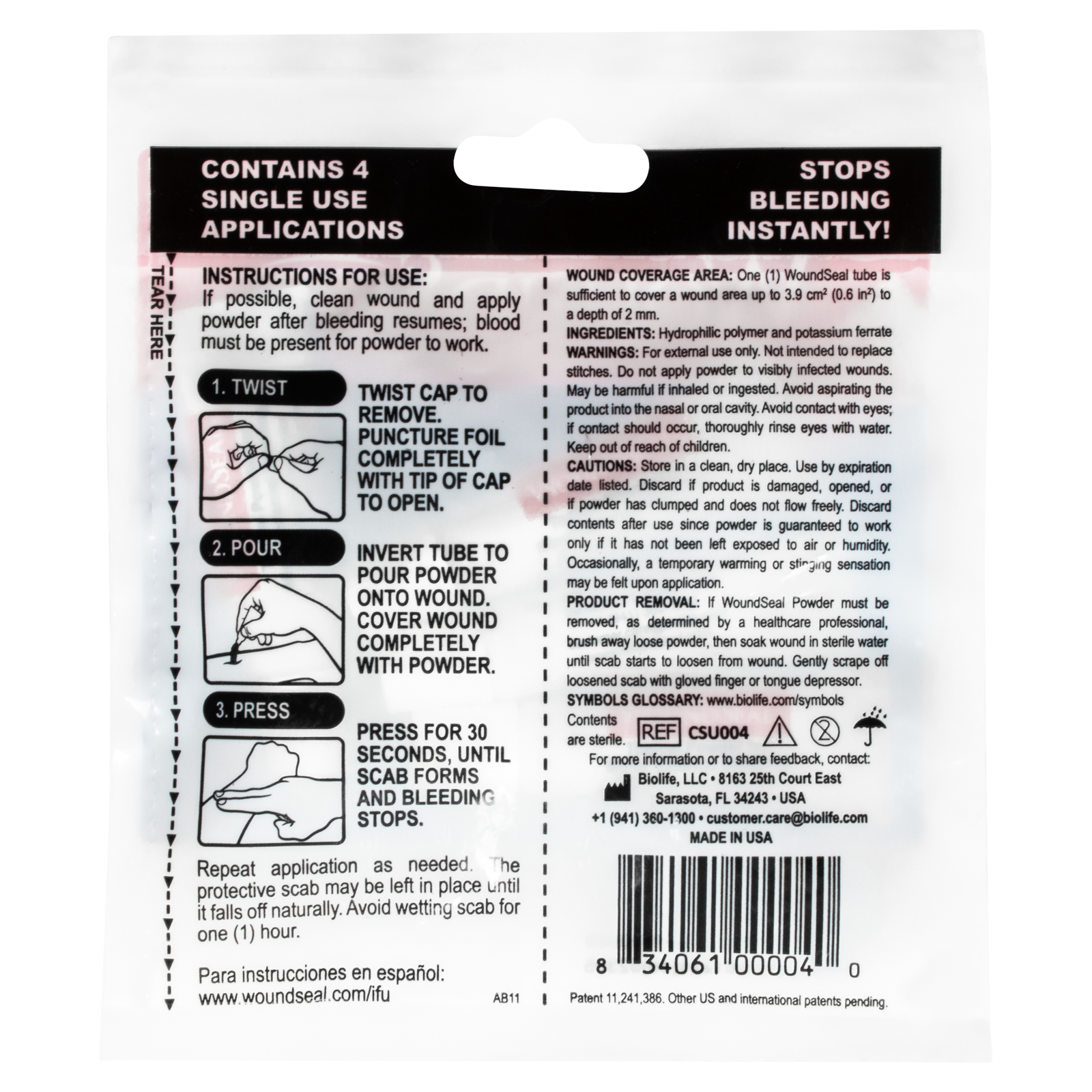 Wound Seal Blood Stop Powder (4/Pk)