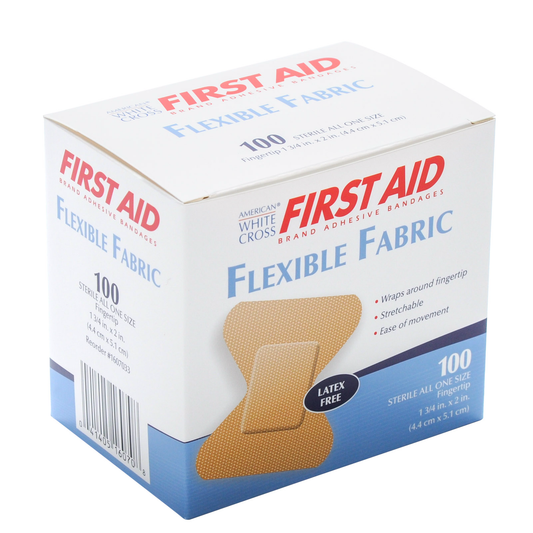 Bandage Fabric Fingertip Small White Cross Brand 100/box