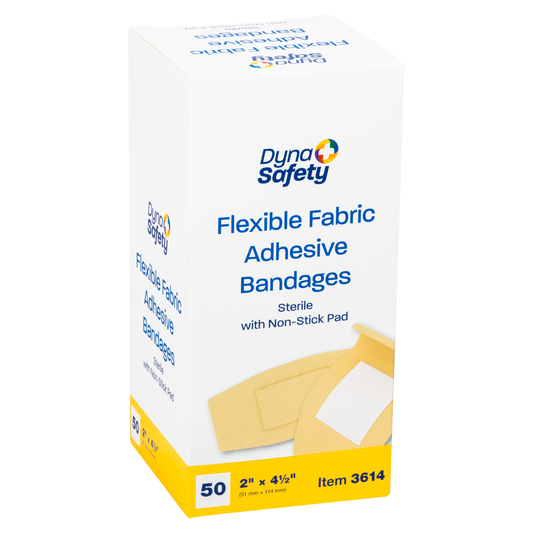 Bandages Extra Large Fabric Knee & Elbow 2x4 1/2 White Cross 50/box