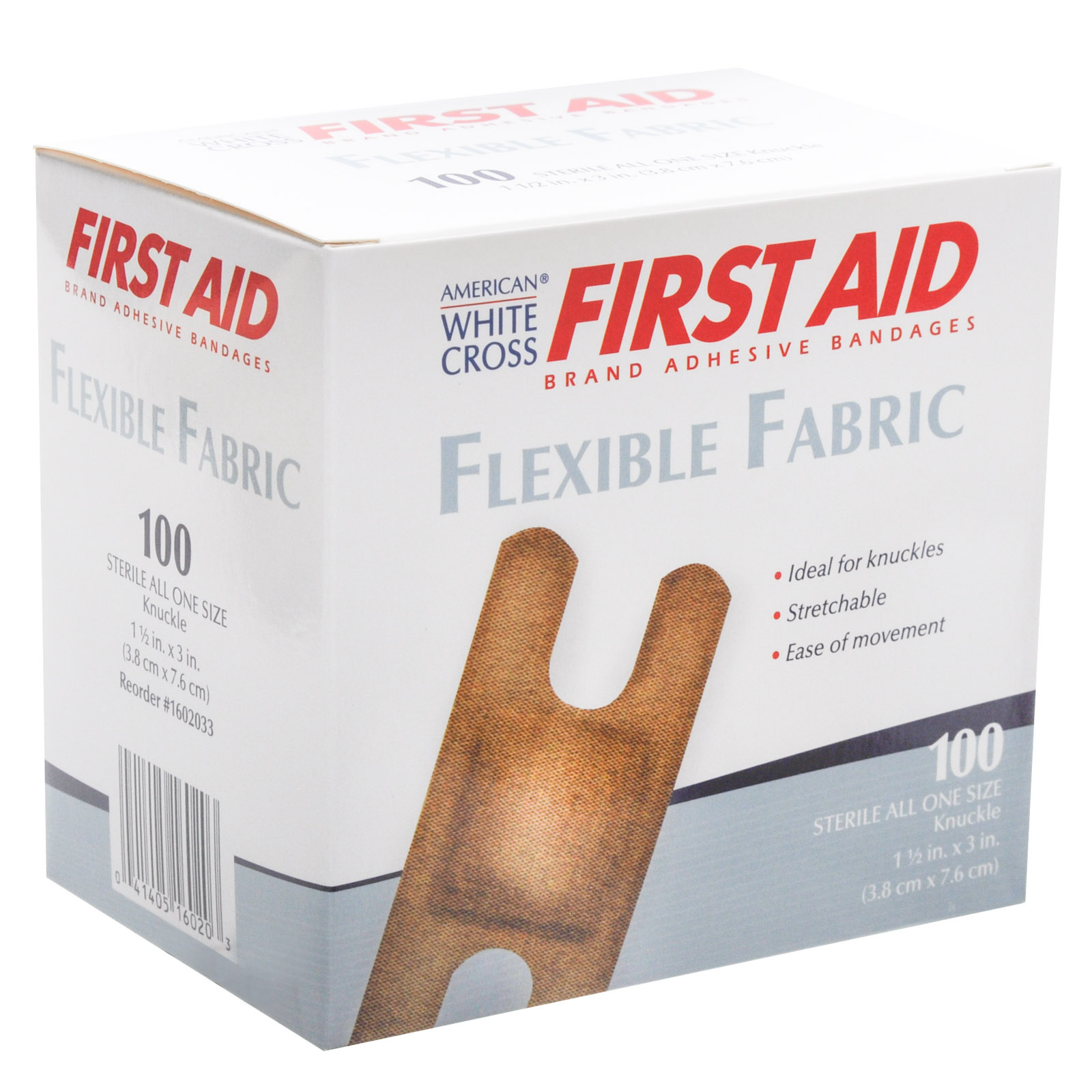 Bandages Fabric Knuckle White Cross Brand 100/box