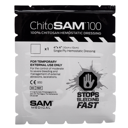 ChitoSam 100 Blood Clotting Dressing 4x4 Each