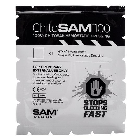ChitoSam 100 Blood Clotting Dressing 4x4 Each