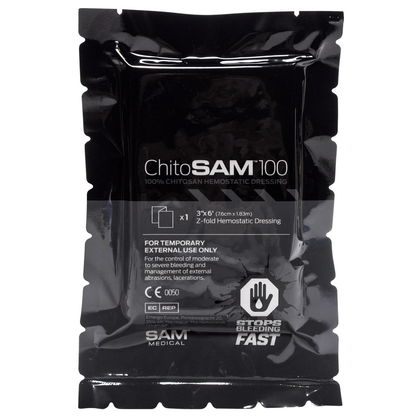 ChitoSam 100 Z Fold Blood Clotting Dressing 3x6 Each
