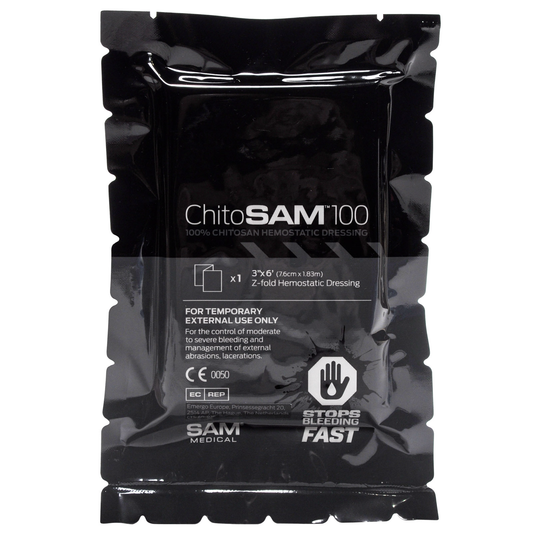 ChitoSam 100 Z Fold Blood Clotting Dressing 3x6 Each
