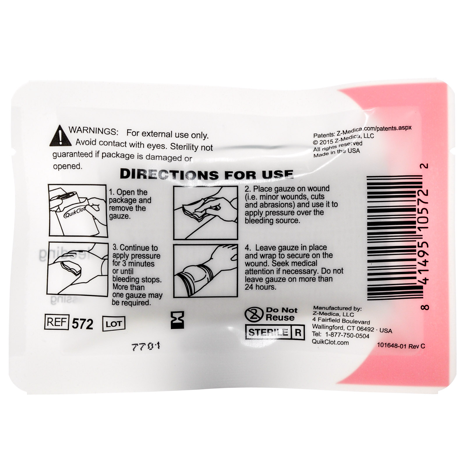 QuikClot Bleeding Control Dressing Each