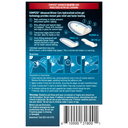 Compeed Blister Pads Assorted  for Feet, Heels & Toes (12/Bx)