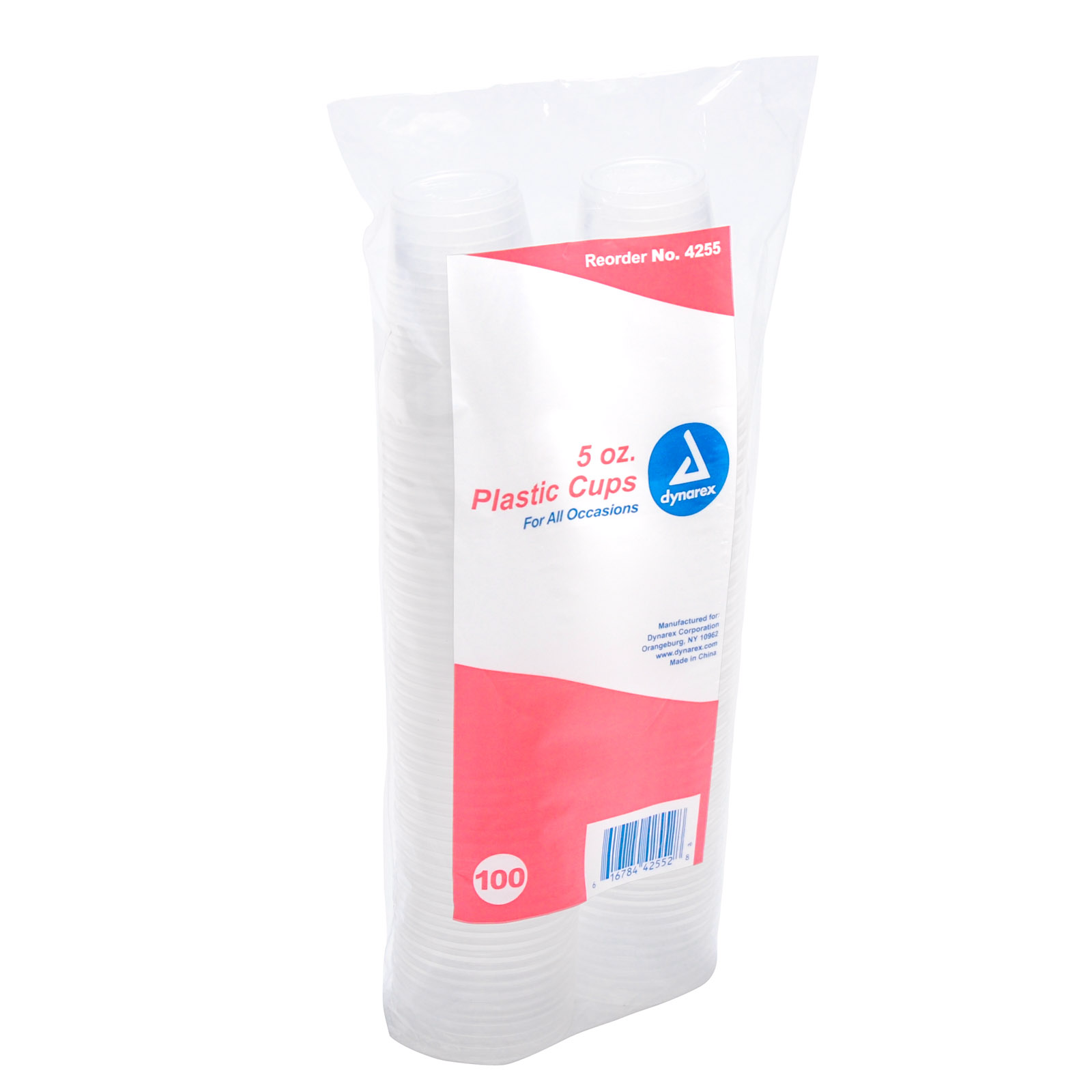 Ribbed White Plastic Disposable Patient Cups 100/pkg 5 Oz