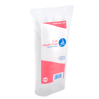 Ribbed White Plastic Disposable Patient Cups 100/pkg 5 Oz
