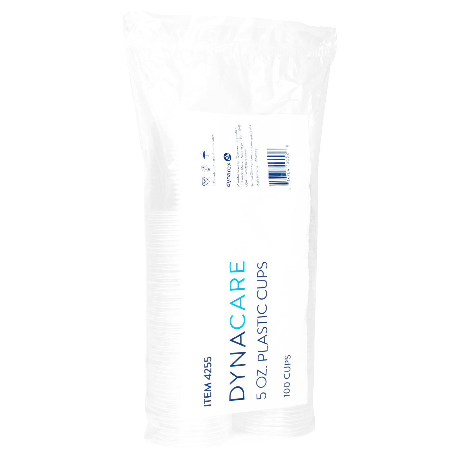 Ribbed White Plastic Disposable Patient Cups 100/pkg 5 Oz