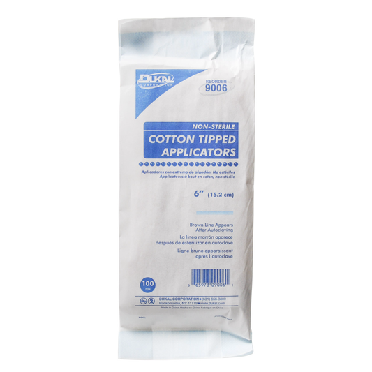 Economy Value Cotton Tip Applicators 6'' 100/pkg