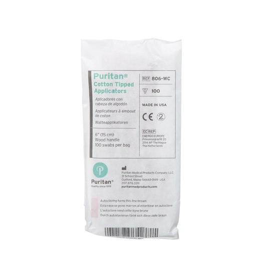 Cotton Applicators Puritan Non Sterile 6'' 100/pkg