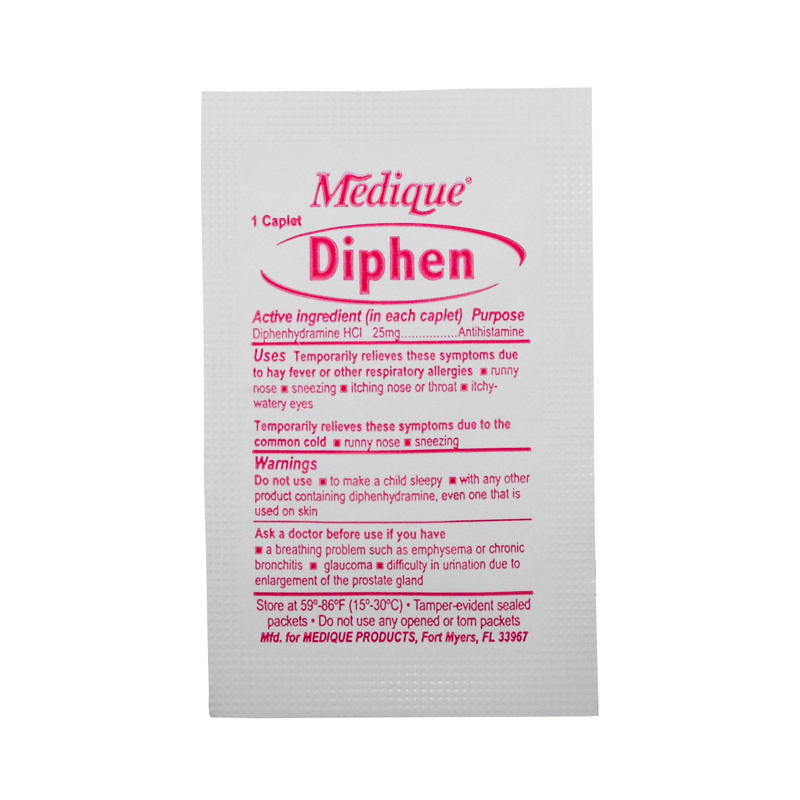 Medique Diphen Allergy Relief Caplets Industrial Packets 200