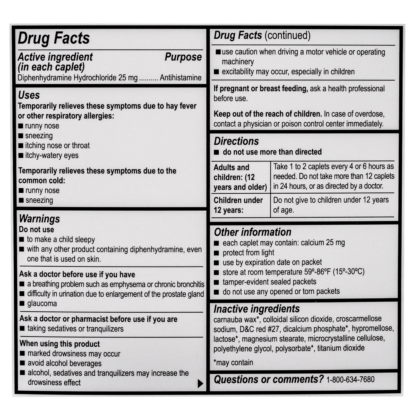 Medique Diphen Allergy Relief Caplets Industrial Packets 200
