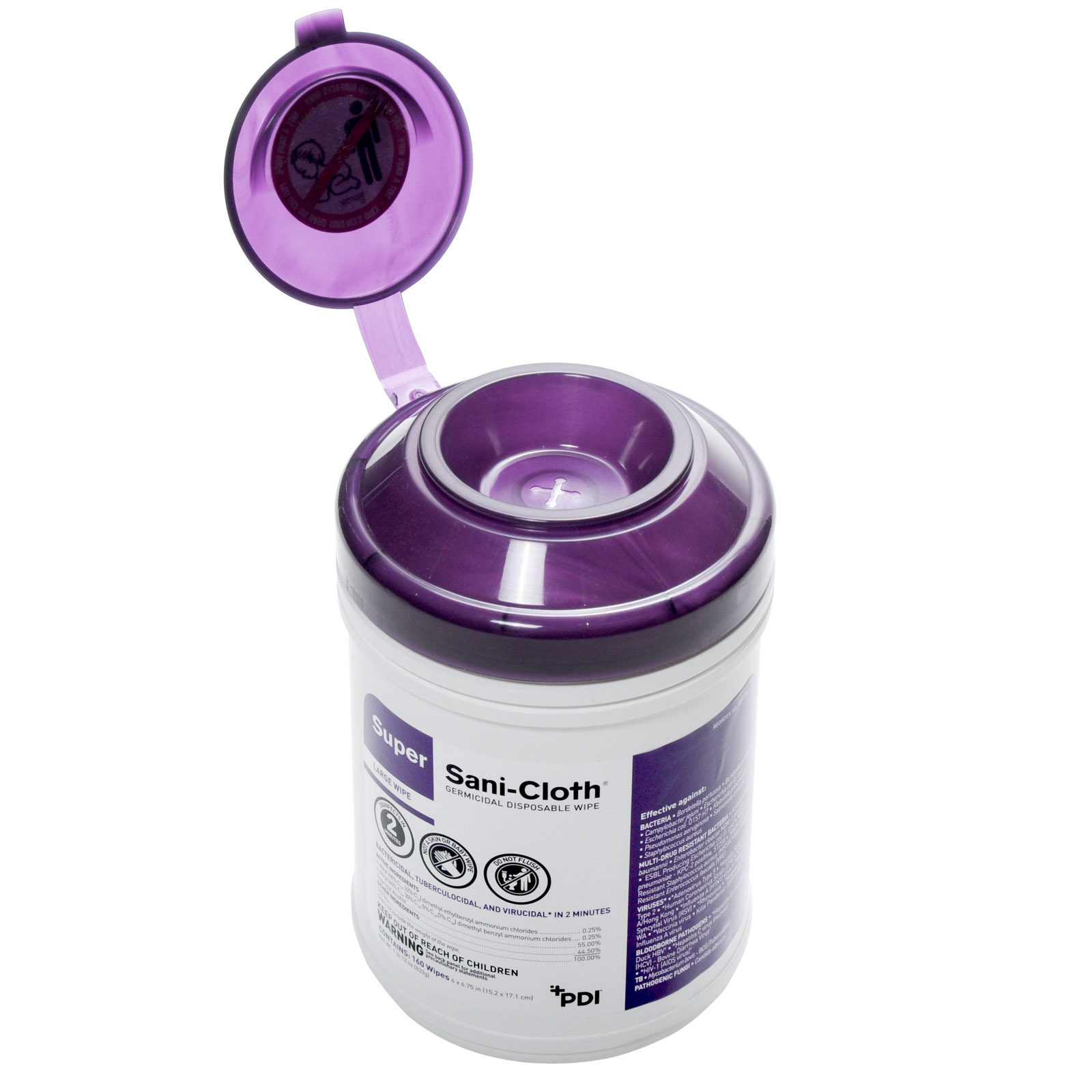 Super Sani Cloth Germicidal Disinfectant Surface Wipe 160/tub