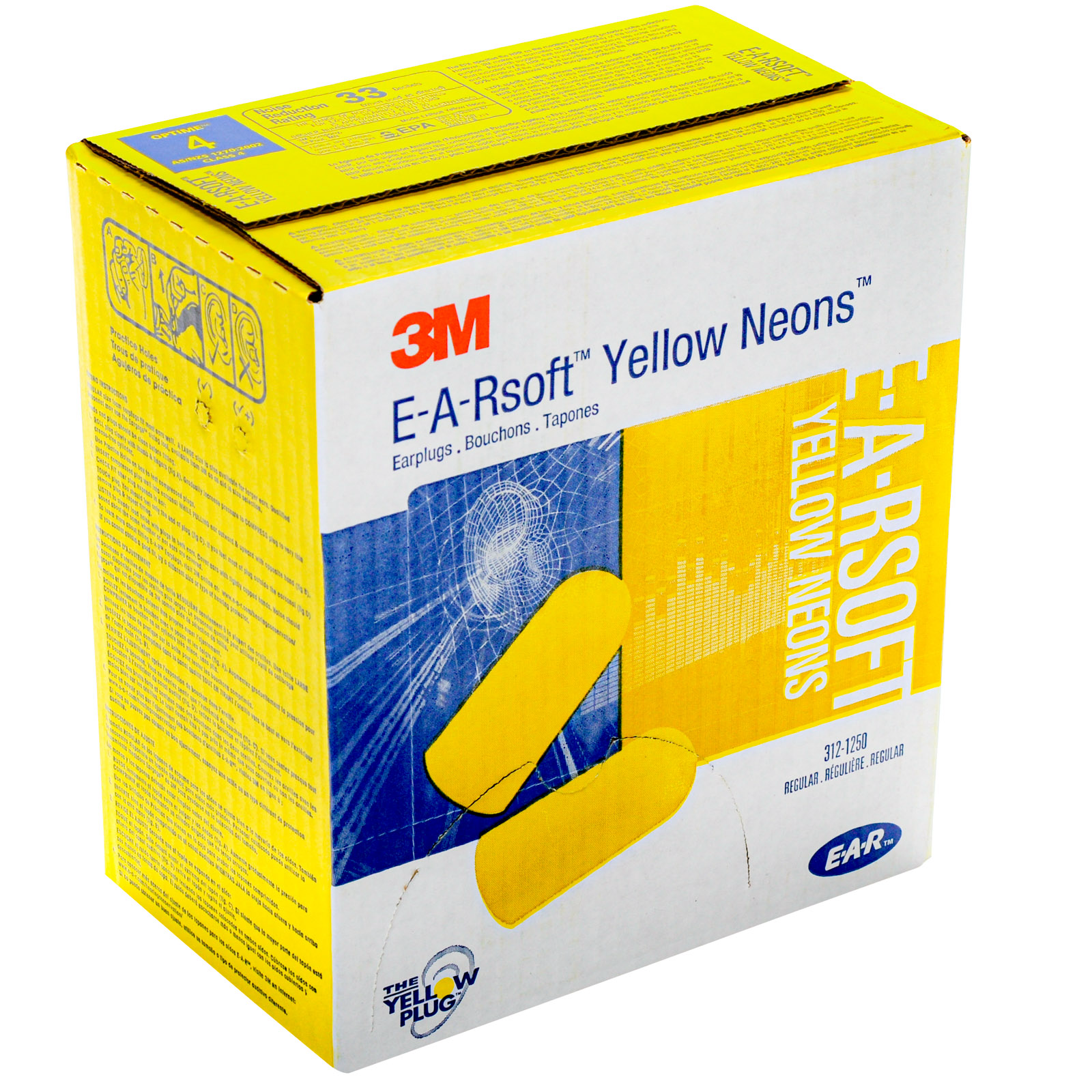 Ear Soft Yellow Neon Ear Plugs No Cord 200/box