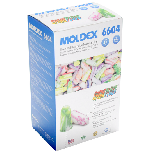 Moldex #6604 Sparkplugs Disposable Ear Plugs No Cord 200 Pair/box