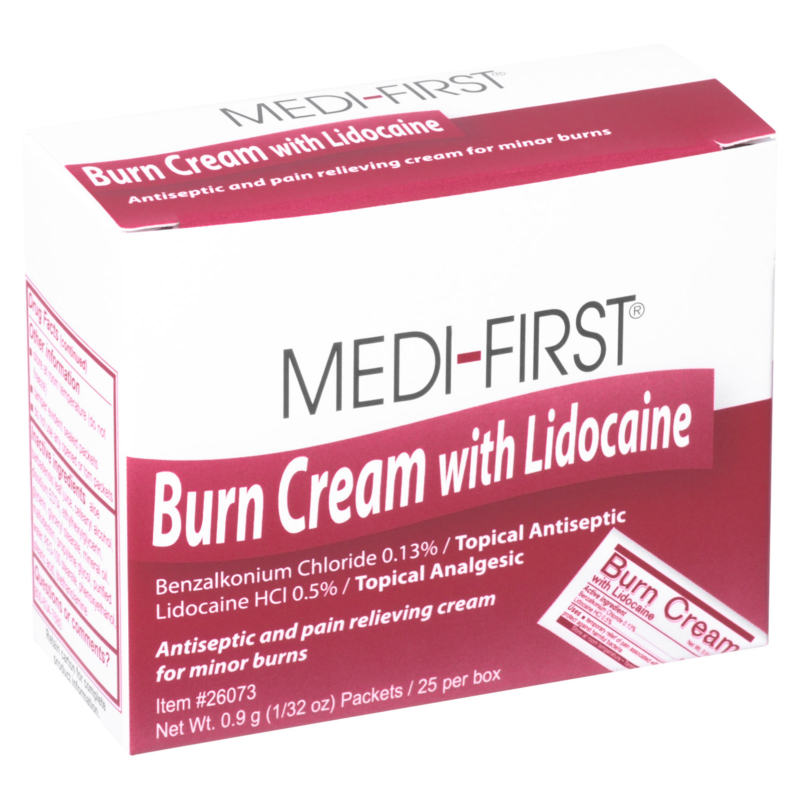 Burn Cream With Lidocaine 25/Bx