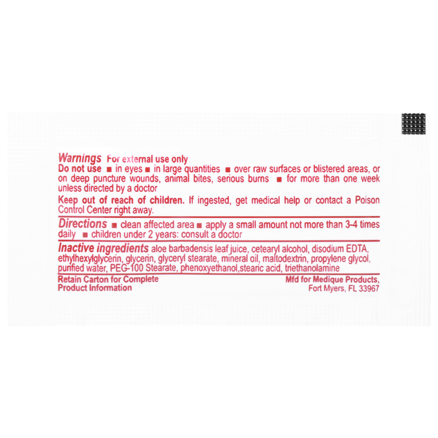 Burn Cream With Lidocaine 25/Bx