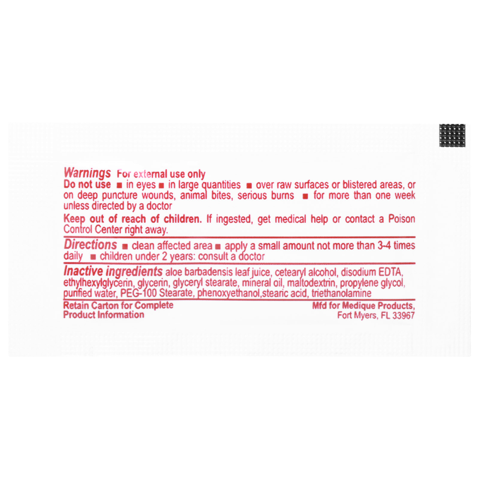 Burn Cream With Lidocaine 25/Bx