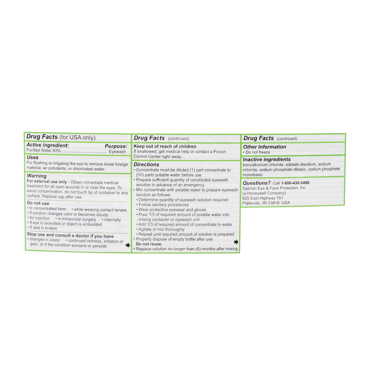 Fendall Eyesaline Eye Wash Station Refill Concentrate 180 Oz