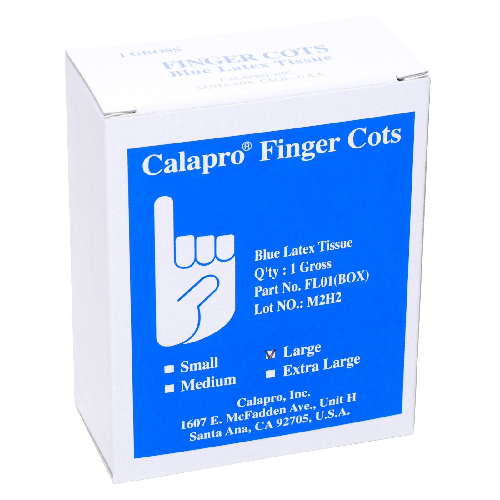 Blue Finger Cots Calapro Large