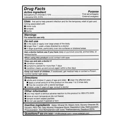 First Aid Burn Cream Water Jel 144 Unit Dose Packets/box