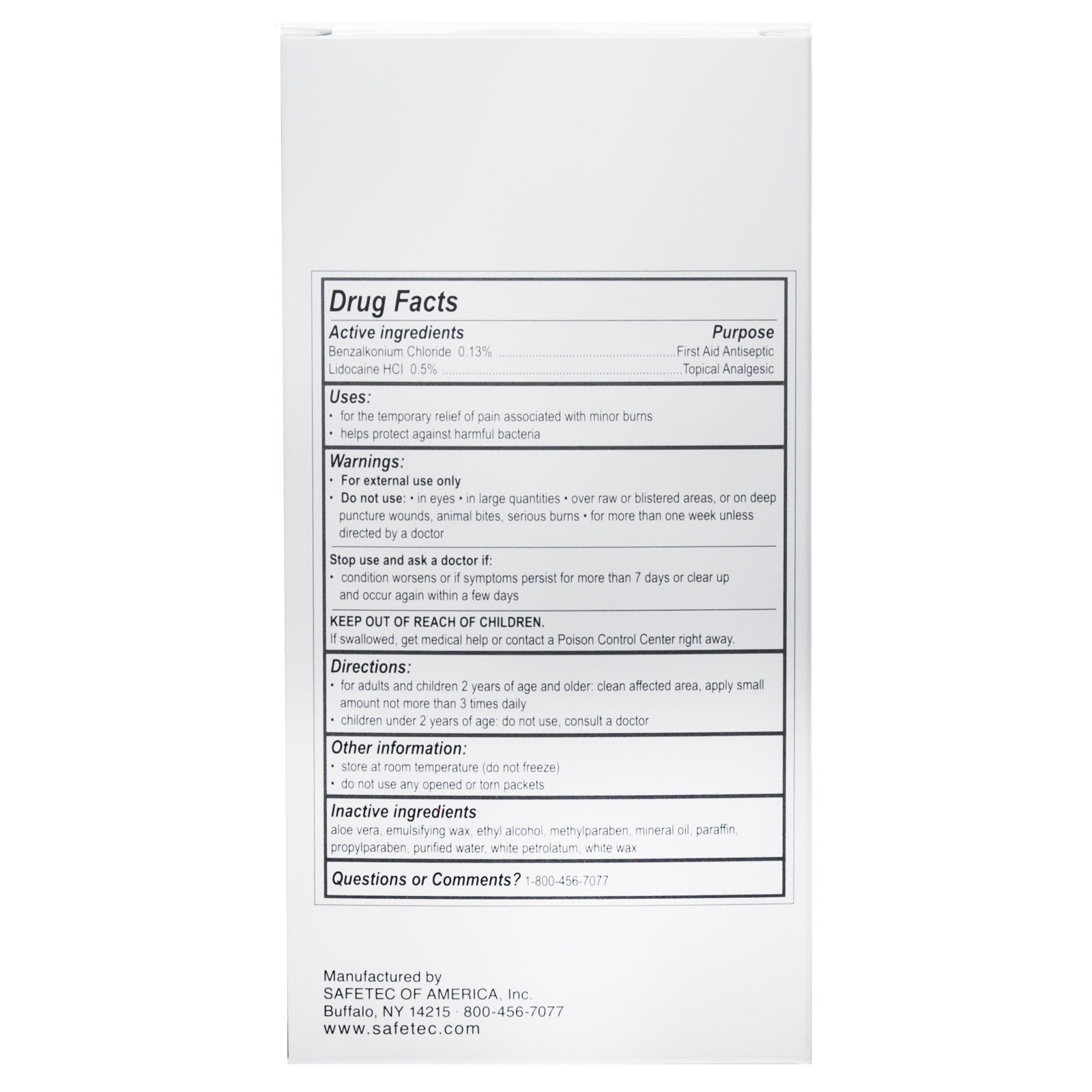 Safetec First Aid & Burn Cream Packets (144/Bx)