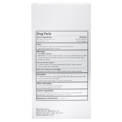 Safetec First Aid & Burn Cream Packets (144/Bx)