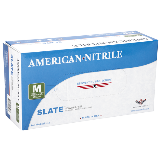 Slate Nitrile Gloves 5 mil (100/Bx) Made in the USA