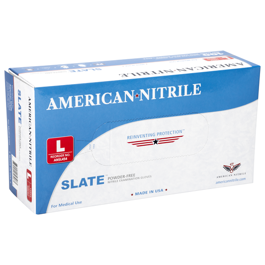 Slate Nitrile Gloves 5 mil (100/Bx) Made in the USA