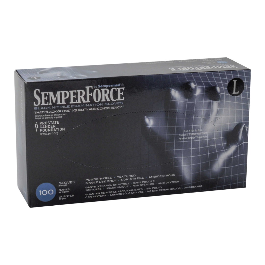 Black Nitrile Gloves by Semperforce (100/Bx)